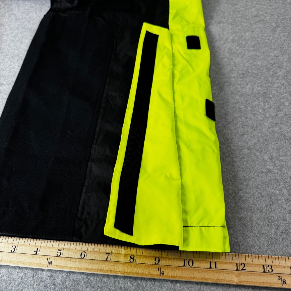 Olympia Moto Sports Rain Pants Mens P Black Neon Yellow Good EZ-Pack Hi-Vis - Picture 7 of 12